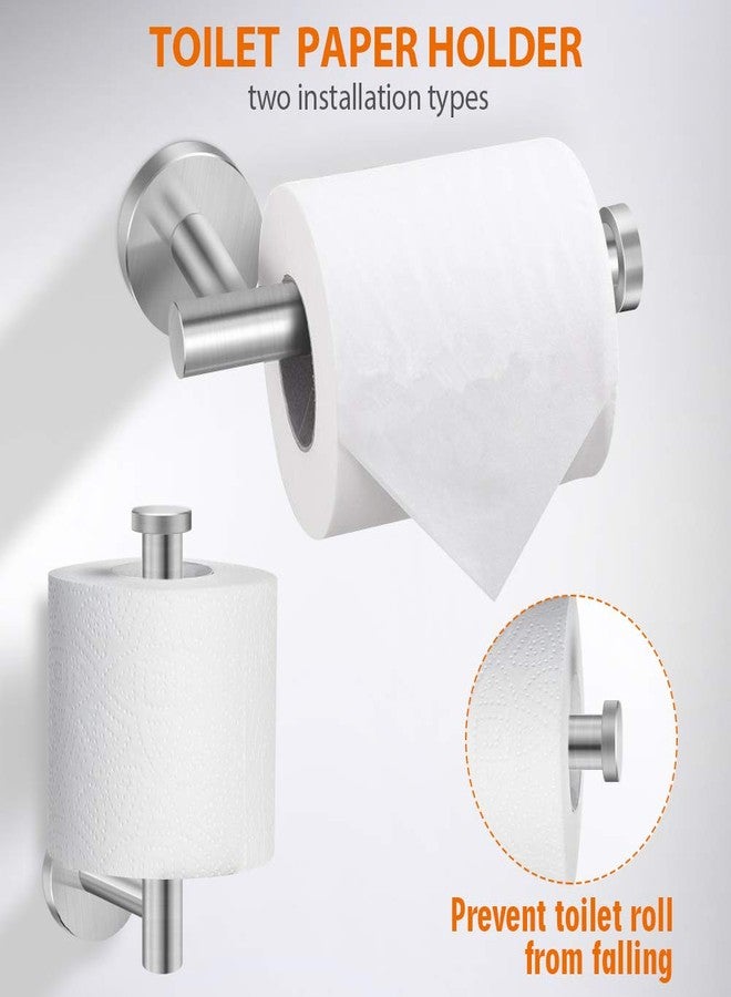 Tudoccy 5-Pieces Bathroom Hardware Set Brushed Nickel SUS304 Stainless Steel Round Wall Mounted - Includes 16" Hand Towel Bar, Toilet Paper Holder, 3 Robe Towel Hooks,Bathroom Accessories Kit - Image 4